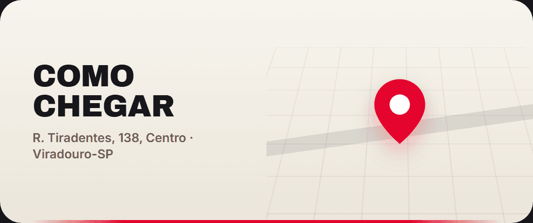 Como chegar: R. Tiradentes, 138, Centro, Viradouro-SP
